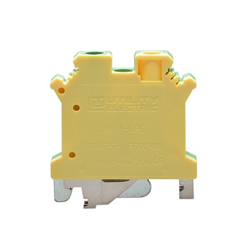 Заземляющая клемма JUT1-6PE - Заземляющая клемма, тип фиксации провода: винтовой, номинальное сечение: 6 мм кв., 500V, ширина: 8,2 мм, цвет: желто-зеленый, тип монтажа: DIN35