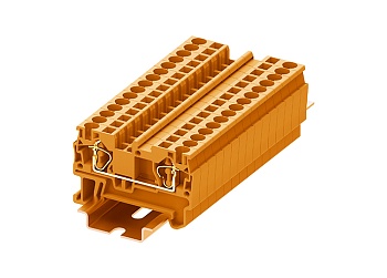 Проходная клемма TC4-2-OG - Проходная клемма, тип фиксации провода: пружинный, номинальное сечение: 4 мм кв., 32A, 800V, ширина: 6,2 мм, цвет: оранжевый, тип монтажа: DIN 35