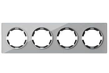 Рамка 4-м Garda горизонт стеклянная сер. 2E52401302 2234937