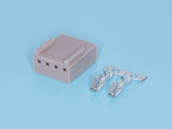 HU-4 - Разъем питания 4 контакта, гнездо на кабель, шаг 2,54мм