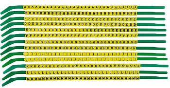 brd135131 - SCNGC-09-A-M клипсы  жёлтые, 300шт/упак, для провода 2,5-3,0мм диаметра, легенда A-M