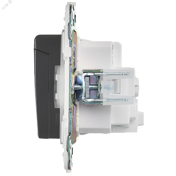 SKANDY Розетка 1-местная с заземлением с защитными шторками и крышкой 16А IP44 SK-R11G графит IEK SK-R16-16-44-K53