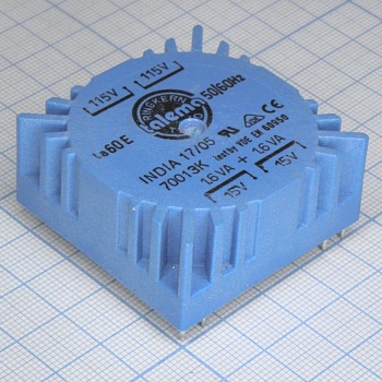 70013K - Тороидальный трансформатор 3,2ВА 2x115В 2x15В 107мА  RKPT3215, для печатного монтажа