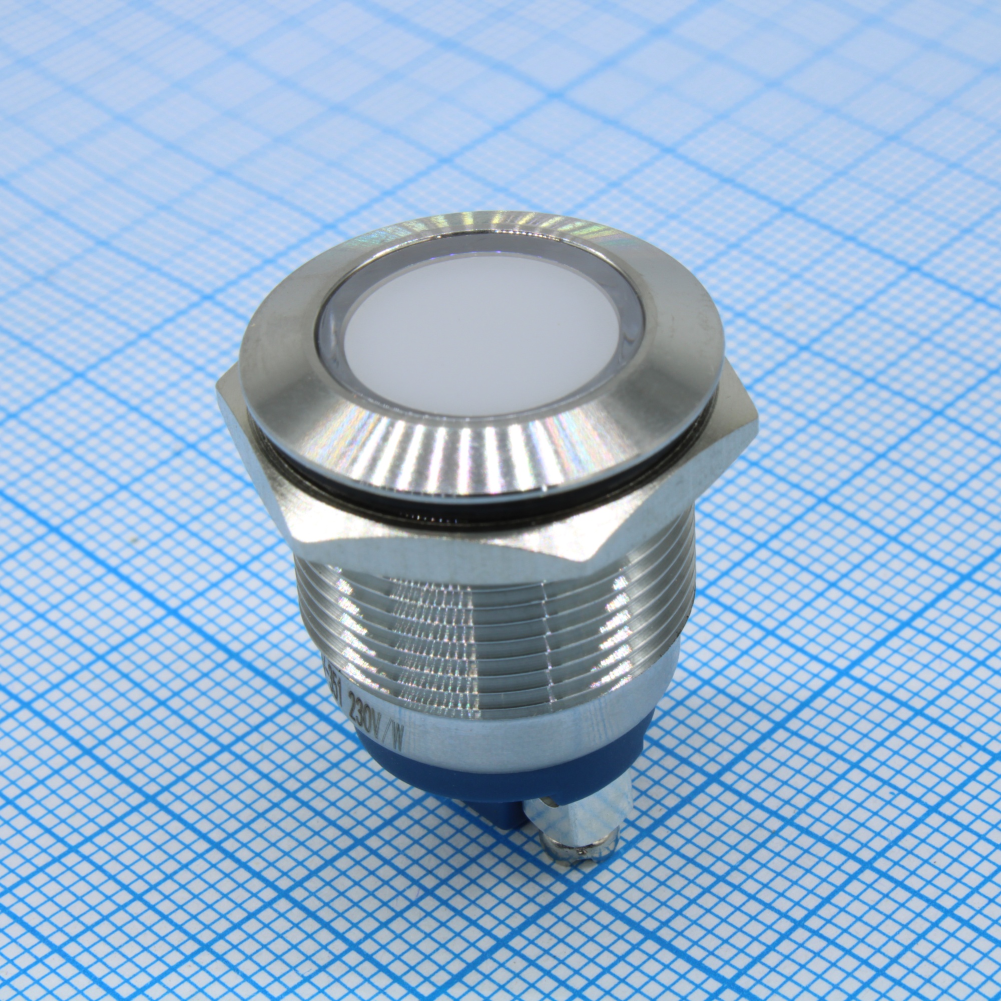 Лампа белая сигнальная S-Pro67 19 мм 230В EKF PROxima - Лампа сигнальная d19-230V бел мет