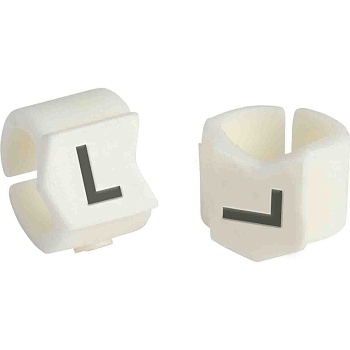 brd133421 - SCN-23-L клипсы белые, 50шт/упак, для провода 5,9-8,5мм диаметра, легенда L
