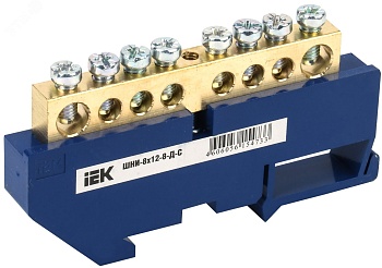 Шина нулевая на DIN-изол. ШНИ 8х12-8-Д-С YNN10-812-8D-K07