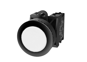 Кнопка плоская (белая) TS2030-0AL50 - Кнопка круглая плоская, с блокировкой, без подсветки, утопленное пластиковое переднее кольцо, без контактной группы, диаметр головки кнопки 36 мм, диаметр посадочного отверстия: 22 мм, цвет: белый