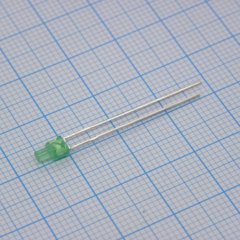 L-1394GDT - Светодиод 2мм/зеленый/568нм/3-5мкд/70°