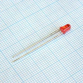 L-132XIT - Светодиод 3мм/красный/625нм/20-80мкд/прозрачный красный/50°