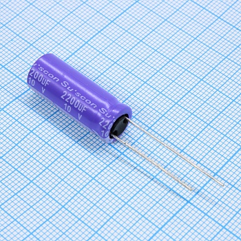 HX010M222G25TKKKS00R - Конденсатор алюминиевый электролитический 2200мкФ 10В ±20% радиальный (10х25)мм 105°C