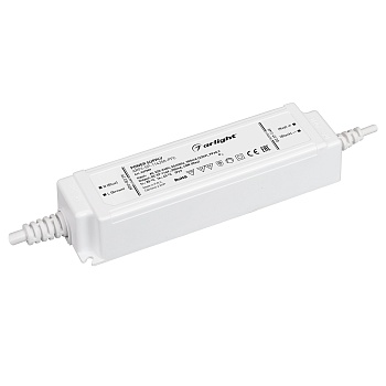 Блок питания ARPJ-SP-114350-PFC (40W, 57-114V, 0.35A) 037889 - Источник тока с гальванической развязкой для светильников и мощных светодиодов. Входное напряжение 220-240 VAC. Выходные параметры: 57-114 В, 350 mА, 40 Вт. Встроенный PFC >0.9. Герметичный пл