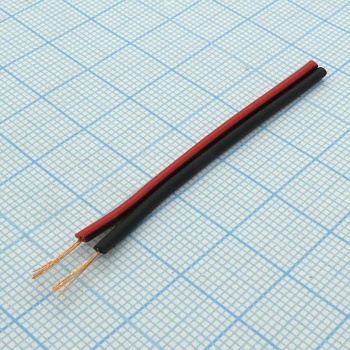 Провод  акустический 2 х 0.25мм.кв.кр/ч - омедненный. в катушке 100м
