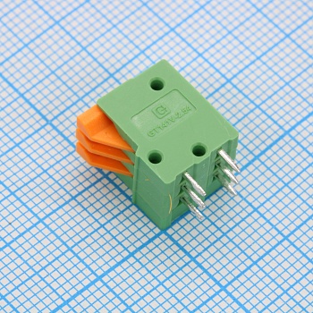 GT141V-2.54-03P-14-00 - Нажимной безвинтовой клеммный блок 3 контакта. Зажим типа торцевой контакт. Серия GT141V-2.54