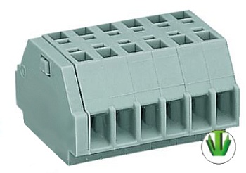 Клеммный блок 241165 - Клеммный блок, боковой подвод кабеля, 15 клемм в сборке, по 2 точки подключения в клемме, тип фиксации провода: пружинный, номинальное сечение: 2,5 мм кв., 24A, 500V, цвет: серый, тип монтажа: защелки в панель