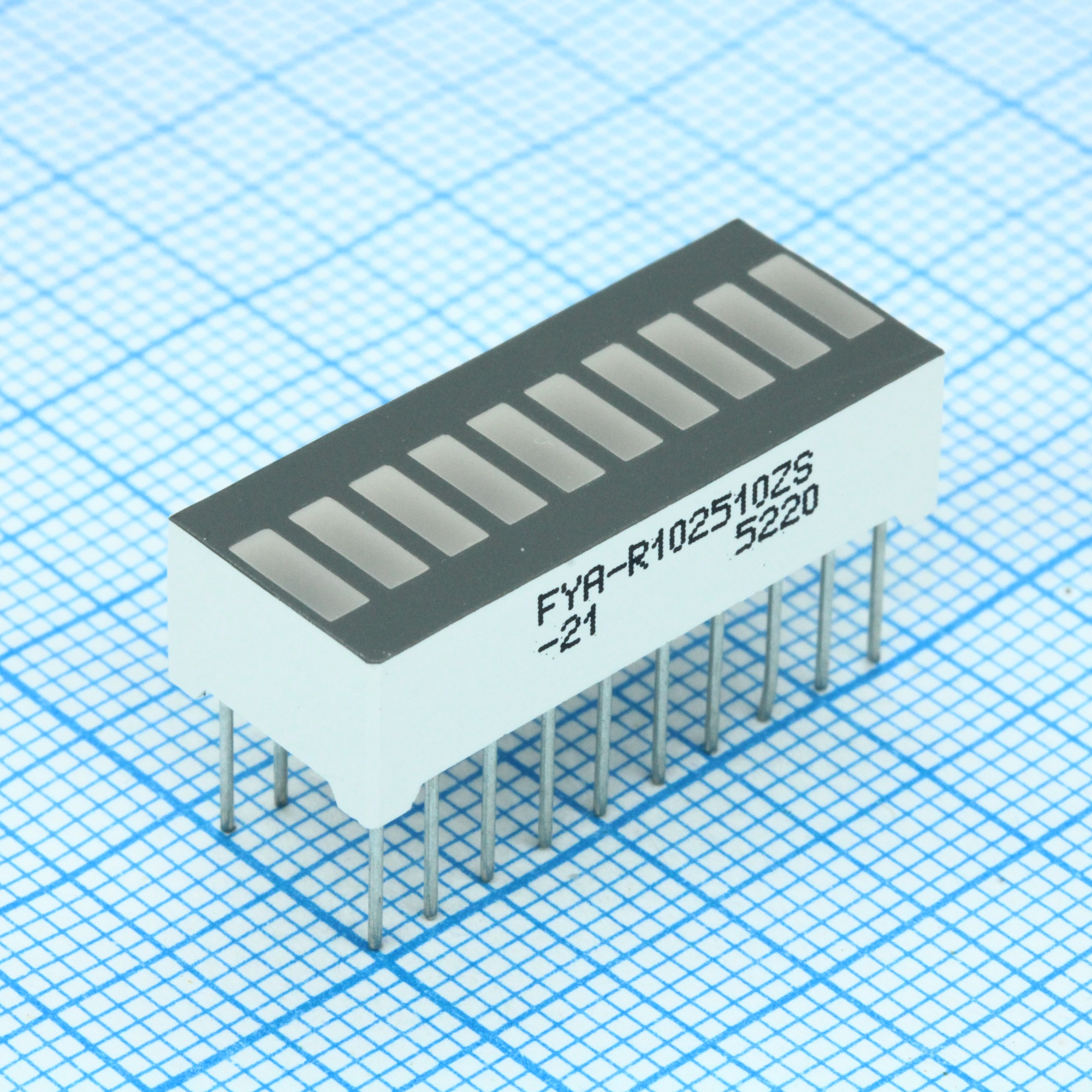 FYA-R102510ZS-21 - 10 сегментный шкальный дисплей/красный/660нм/15-20мкд 25,4х10,1мм
