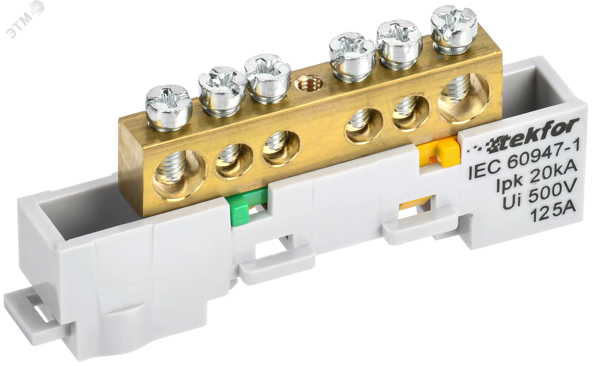 TEKFOR Шина PE земля неизолированная на универсальном держателе 8х12-6-Ж IEK TF-NN20-06-DL-K05