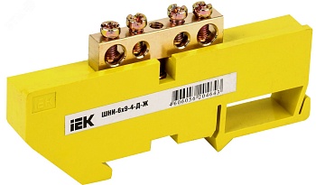 Шина PE "земля" на DIN-изол. ШНИ-6х9-4-Д-Ж YNN10-69-4D-K05