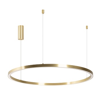 Светильник SP-CONGO-MULT-1-R800-42W Warm3000 (GD, 120 deg, 230V) 046250 - Подвесной светильник. Мощность 42 Вт, св. поток 2520 лм, 60 лм/Вт, теплый 3000 K, CRI>90, угол 120°, напряжение питания 230 В. Золотистый круглый корпус из алюминия, экран силикон, 