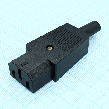 KLS1-ASS-201 - Разъем 220В гнездо на кабель, 10А