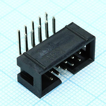 KLS1-202-10-R-B - IDC разъем, вилка на плату угловая двухрядная 10pin(2x5)., шаг 2.54мм