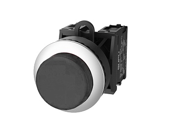 Кнопка выпуклая (черная) TS2530-0BL60-S20 - Кнопка круглая выпуклая, с блокировкой, без подсветки, утопленное пластиковое переднее кольцо, с мгновенным нажатием, с контактной группой 2NO, диаметр головки кнопки 36 мм, диаметр посадочного отверстия: 22 мм,