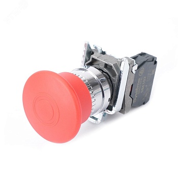 Кнопка аварийного останова SB4 в сборе 22мм 40мм тяни-толкай металл 1НЗ SB4BT842