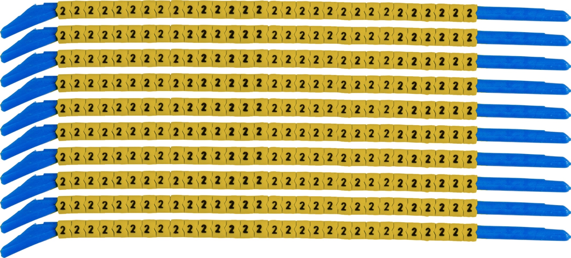 brd333202 - SCNG-13-2 клипсы  жёлтые, 300шт/упак, для провода 3,4-3,8мм диаметра, легенда 2