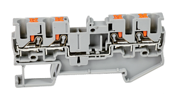 Проходная клемма UJ6-2.5/2X2 - Проходная клемма, 4 точки подключения в клемме, тип фиксации провода: push-in, номинальное сечение: 2,5 мм кв., 24A, 800V, ширина: 5,2 мм, цвет: серый, тип монтажа: DIN 35