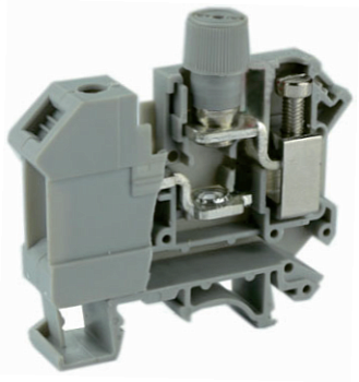 Предохранительная клемма UKJ-10RD - Предохранительная клемма, 5X20, тип фиксации провода: винтовой, номинальное сечение: 10 мм кв., до 10A, 800V, ширина: 12,2 мм, цвет: серый, тип монтажа: DIN 35
