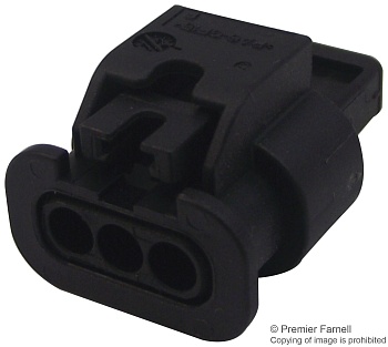 1-1670917-1 - Корпус разъема розетка 3 контакт(-ов) 4мм прямой монтаж на кабель черный коробка автомобильного применения