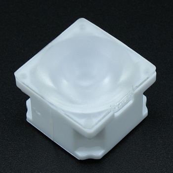 AY22D13H15G-P - Линза белая с клеевой основой для светодиода 3535/3030,  ~15°,  21,57x21,57mm  H:13mm, с пинами, PMMA