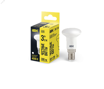 Лампа светодиодная Eco 3Вт R39 4000К нейтр. бел. E14 270лм 230-240В LLE-R39-3-230-40-E14