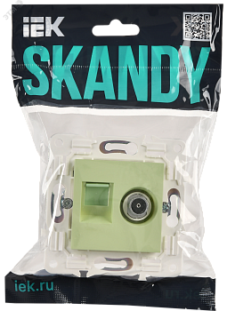 SKANDY Розетка двойная TV+RJ45 кат.5E SK-A14G мятный IEK SK-AK20-1-K06