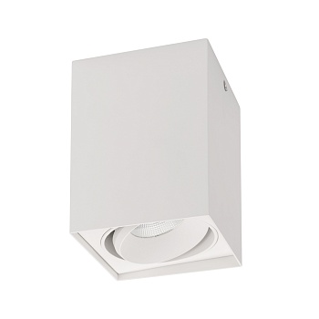 Светильник SP-CUBUS-S100x100WH-11W Day White 40deg 023078(1) - Накладной светильник 11Вт, белый квадратный корпус. Цвет ДНЕВНОЙ БЕЛЫЙ 4000K, св.поток 850лм, CRI(Ra)>80, угол 40°, регулируемое направление луча 30°. Размер 100x100x135 мм. Питание AC 220-240