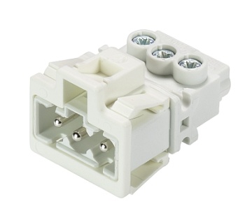 Разъем GESIS GST 15i3SS1 R WS - Вилочный разъем в панель, углубленный монтаж, 3 полюса, винтовая фиксация, номинальное напряжение: 250V, номинальный ток: 16A, цвет: белый, серия gesis GST15i3