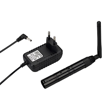 Усилитель SMART-DMX-Transmitter Black (5V, XLR3 Female, 2.4G) 028416 - Беспроводной передатчик (усилитель) сигнала DMX512. Вход - сигнал DMX512, выход радиосигнал 2.4G. Разъем XLR3 Female, питание DC 5V (укомплектован адаптером). Максимальное расстояние м