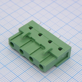 2EDGB-7.62-04P-14-00A(H) - клеммный блок вертикальный 4 контакта шаг 7.62мм на плату