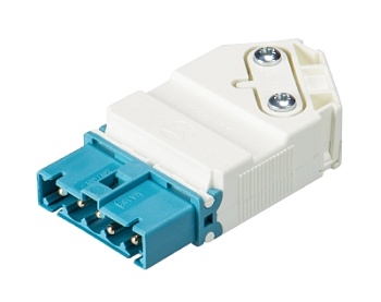 Разъем GST15I5S S1 ZW1VW PB01 - Вилочный разъем на кабель диам. 6 - 11,5 мм, 5 полюсов, винтовая фиксация, номинальное напряжение: 250/400V, номинальный ток: 16A, цвет корпуса: белый, цвет контактной вставки: голубой, серия gesis GST15i5
