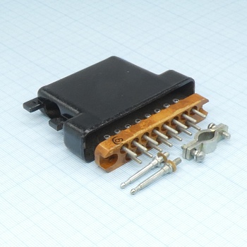 РП10-15 ЛУ-О вилка с/к - Соединитель  низкочастотный, прямоугольный, внутреннего монтажа угловой