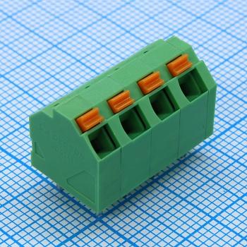 DG246-5.08-04P-14-00A(H) - Нажимной безвинтовой клеммный блок 4 контакта. Зажим типа торцевой контакт. Серия DG246