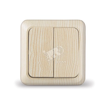 Выключатель Олимп двухклавишный сосна 5560834
