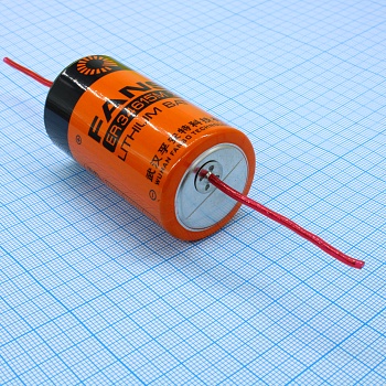 ER34615M/P - Li, SOCl2 батарея типоразмера D, 3.6 В, 13 Ач, аксиальные проволочные выводы, -55...80 °C