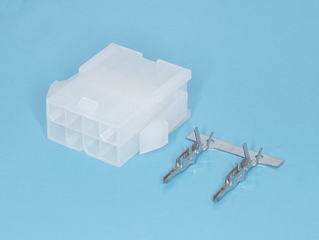 MF-8M - Разъем питания (с контактами) Mini-Fit, 8pin, вилка на кабель, шаг 4,2мм