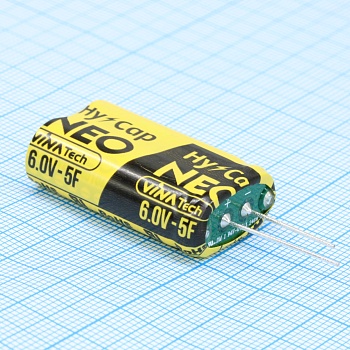 WEC6R0505QG I - Ионистор 5 Ф 6 В 10.5х21х32мм 65°C