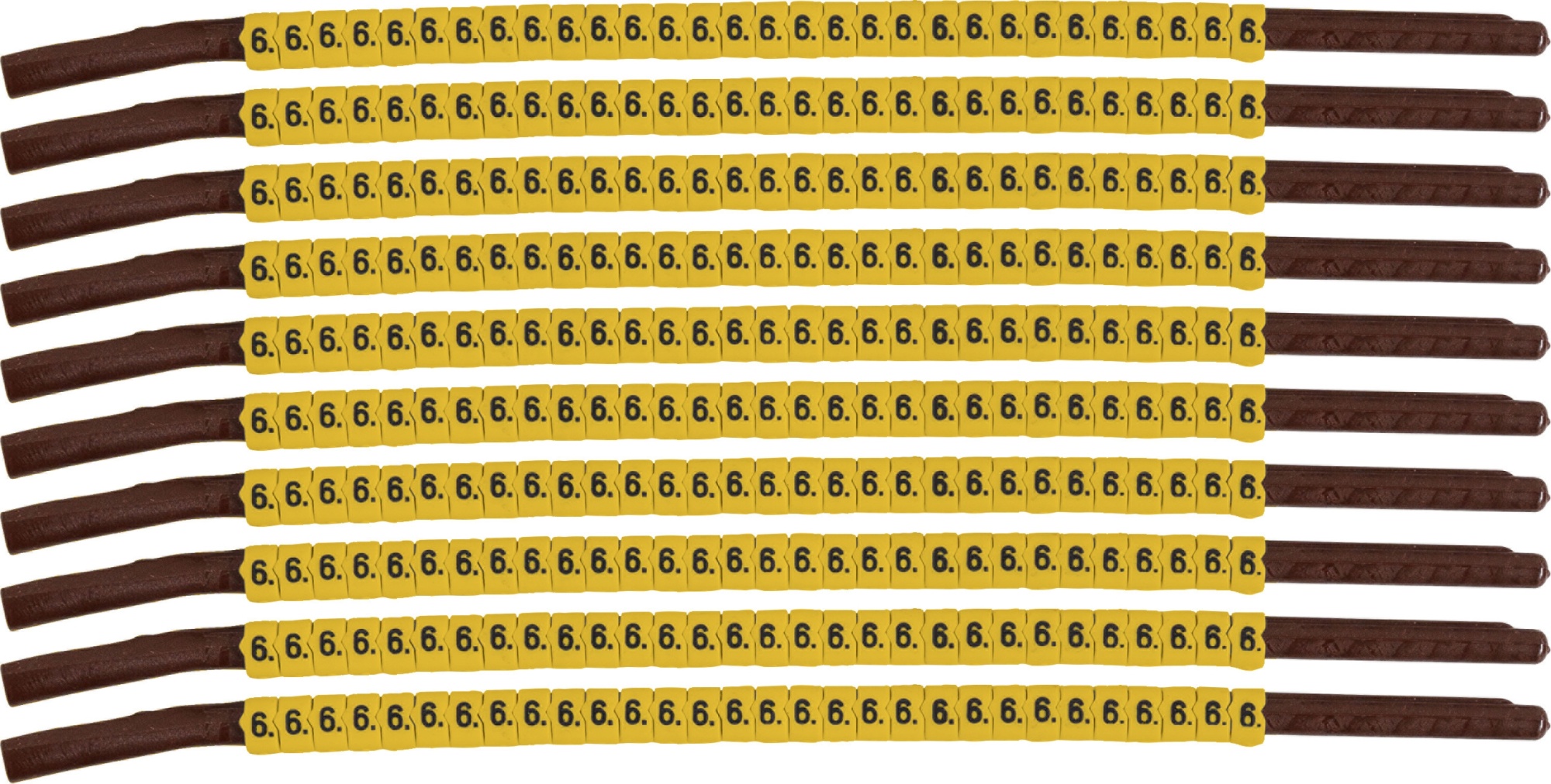 brd333906 - SCNG-15-6 клипсы жёлтые, 300шт/упак, для провода 3,8-4,6мм диаметра, легенда 6