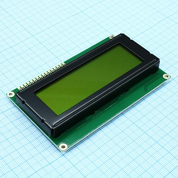 WH2004A-YYK-CT# - ЖКИ знакосинтезирующий 20 x 4, STN Желто-зеленый Позитивный/прозрачно-отражающий светодиодная подсветка желто-зеленая размеры 98x60 мм, видимая область 77x25.2 мм, -20...70°C, контактные площадки сверху 16 выводов