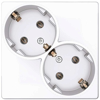 Розетка 2-м СП 24 16А IP20 2х2P+E Schuko без защ. шторок механизм бел. 2450459-030
