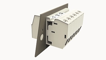 Клеммный блок DGH10-01P-11 - Клеммный блок, для прохода стенки, 1 полюс, сечение проводников: 0,5 - 16 мм кв., винтовая фиксация провода, 500V, 76А, цвет: серый, серия DGH10