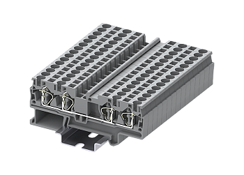 Проходная клемма TC4-4-GY - Проходная клемма, 4 точки подключения, пружинный, номинальное сечение: 4 мм кв., 32A, 800V, ширина: 6,2 мм, цвет: серый, тип монтажа: DIN 35
