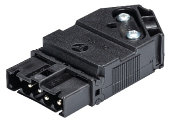 Разъем GST15I4S S1 ZW1V SW - Вилочный разъем на кабель диам. 6 - 11,5 мм, 4 полюса, винтовая фиксация, номинальное напряжение: 250/400V, номинальный ток: 16A, цвет: черный, серия gesis GST15i4